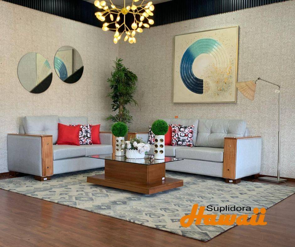 MUEBLE PREMIUM S/3 S/2 GRIS C/CHAPERA NATURAL