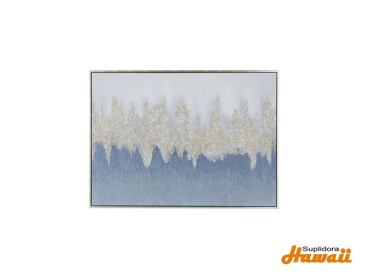 CUADRO DE PARED ENMARCADO 87802 CONTEMPORANEO AZUL 66 x 2 x 48