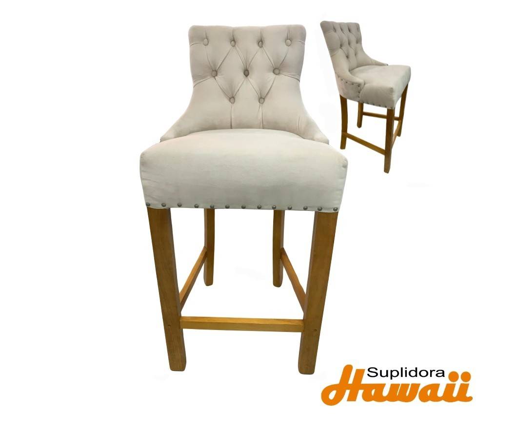 TABURETE MELANY NATURAL TAPIZ/CREMA
