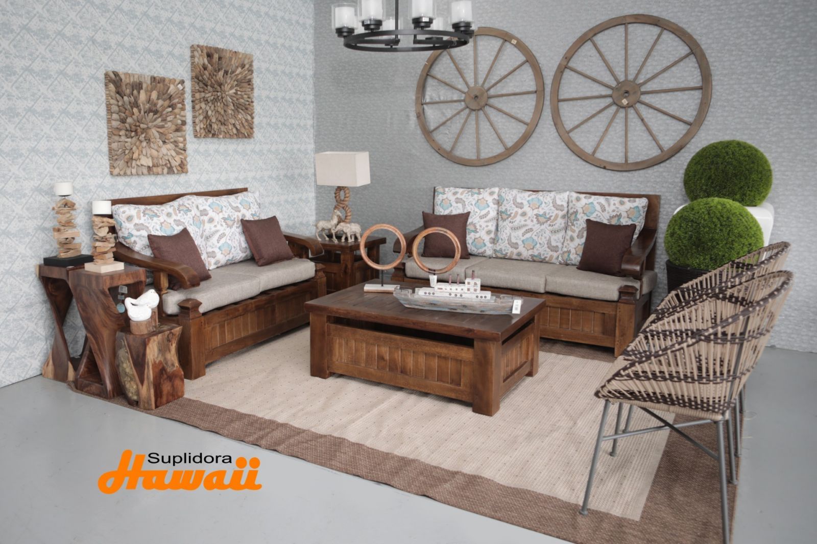 MUEBLE RUSTICO S/3 S/2 1B 2M