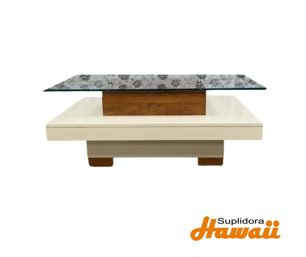 MESA TOPACIO CREMA C/NATURAL R.A.