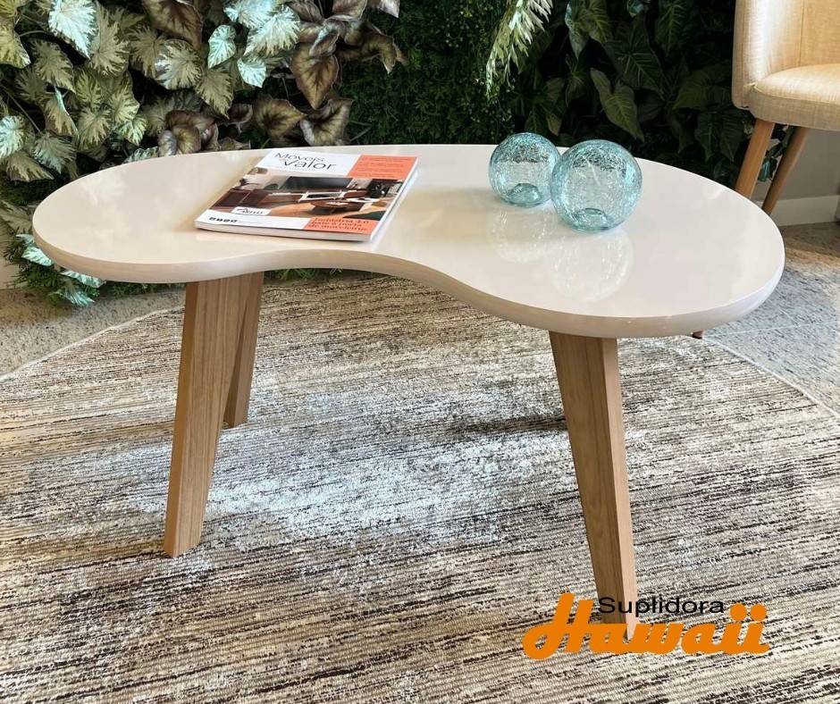 MESA D/CENTRO ORGANICA AML00085 NATURAL C/BLANCO T/MADERA