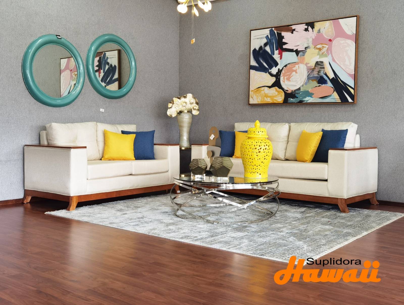 MUEBLE TEMPO CREMA C/CHAPERA NATURAL S/3 S/2 R.A.