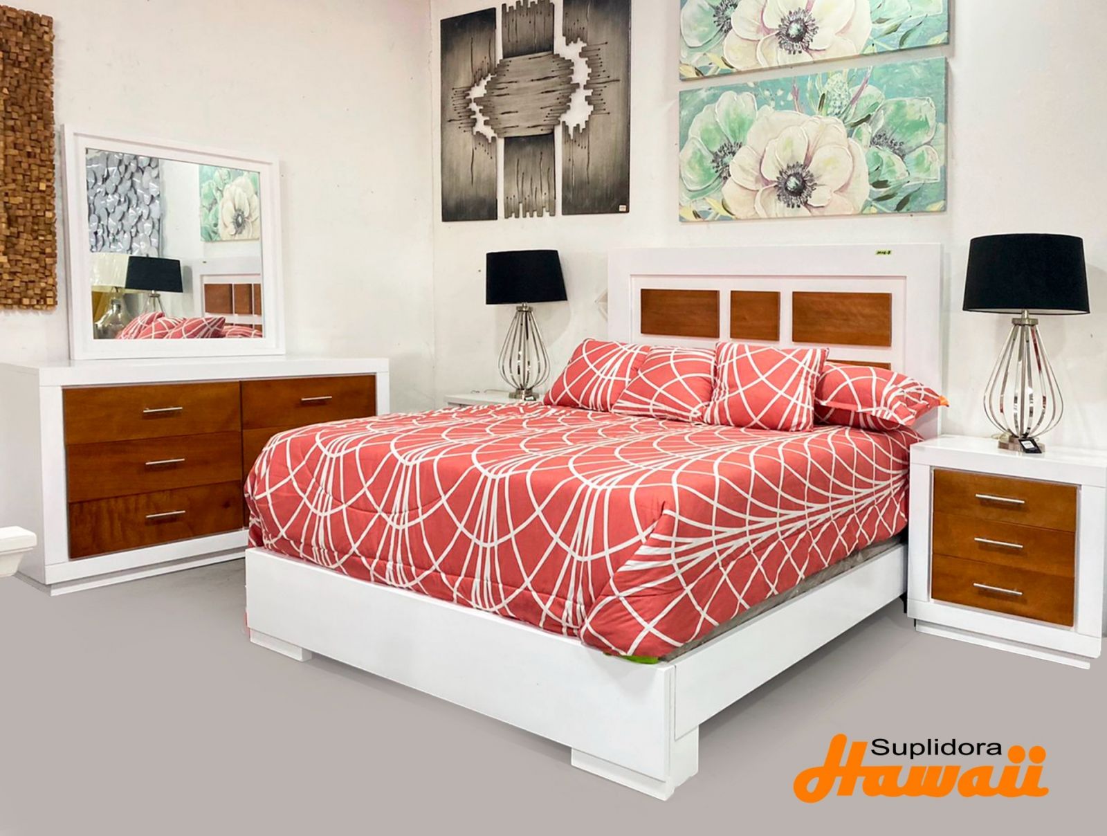 JUEGO APOSENTO TREBOL BLCO/NATURAL 60