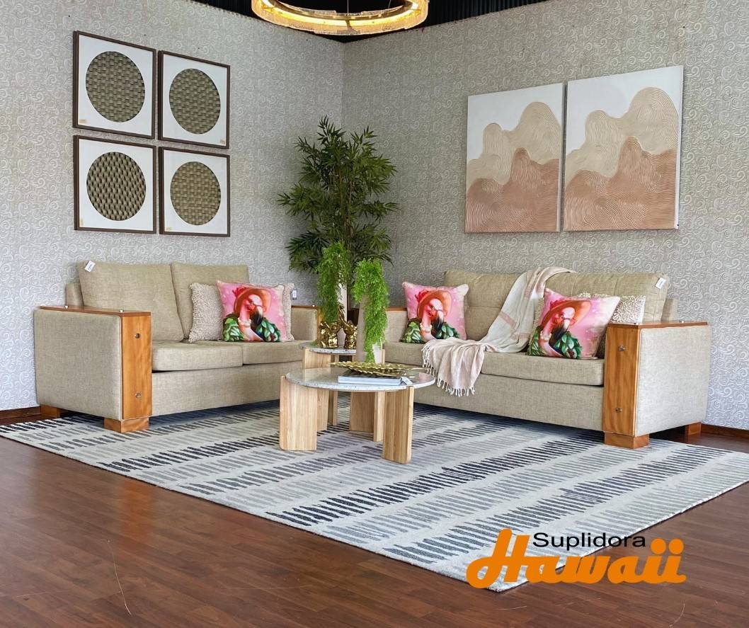 MUEBLE PRIMIUN S/2 S/3 TAPIZ/CREMA OSCUR CON CHAPERA CLARA D.R.
