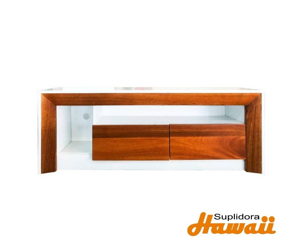 MUEBLE TV BLANCO CON NATURAL C/HUECO 60