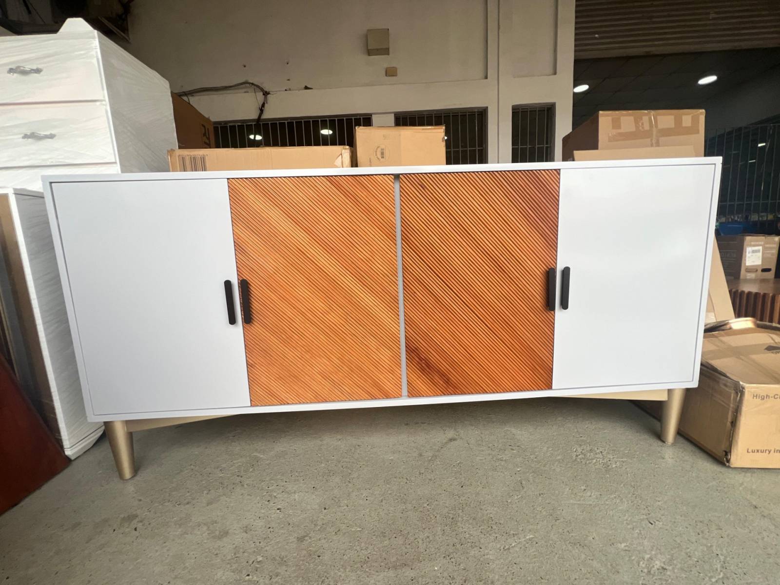CREDENZA DE 4/P GRIS C/NATURAL P.M.