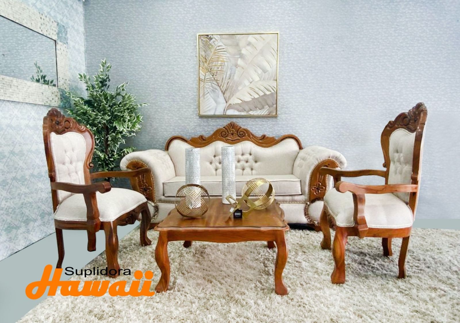 MUEBLE DE SALA HAILY CREMA 3-1-1 1M