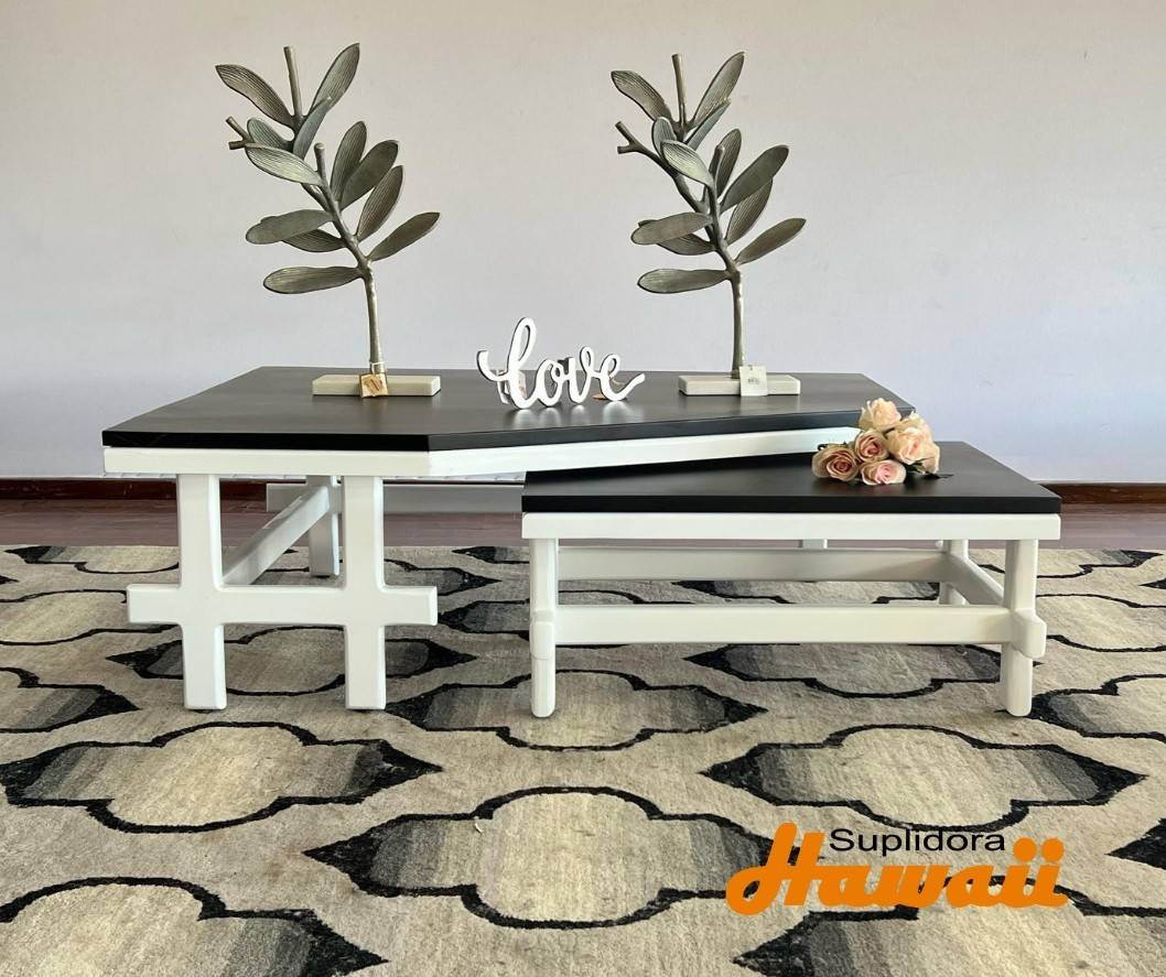 MESA D/CENTRO PIZZA S/2 NEGRA C/BLANCO P.M.