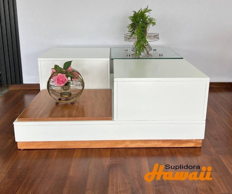 MESA DE CENTRO ROLEX NATURAL C/BLANCO R.A