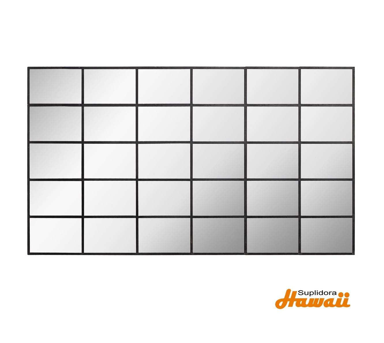 ESPEJO DE PARED CON PANEL 31588 ESTILO REJILLA MODERNO 37W, 67H