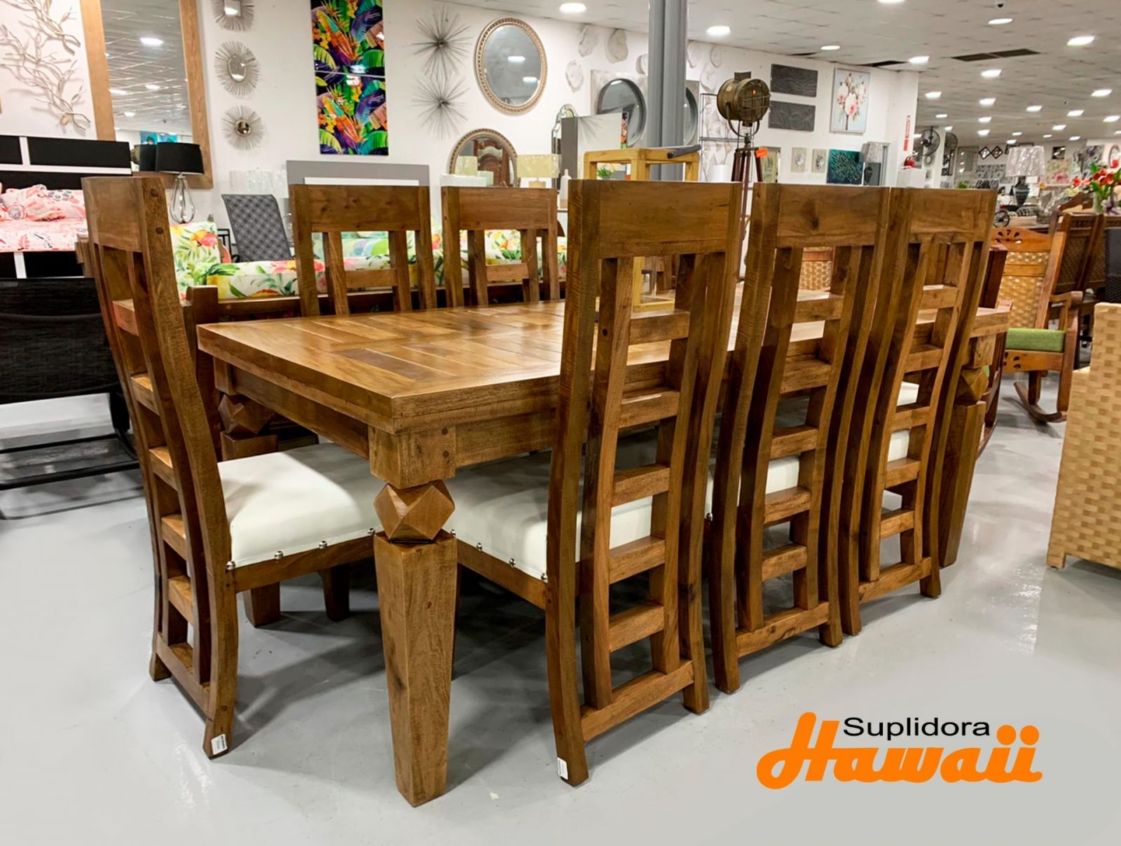 COMEDOR RUSTICO ESCALERITA 8/S TAP/CREMA