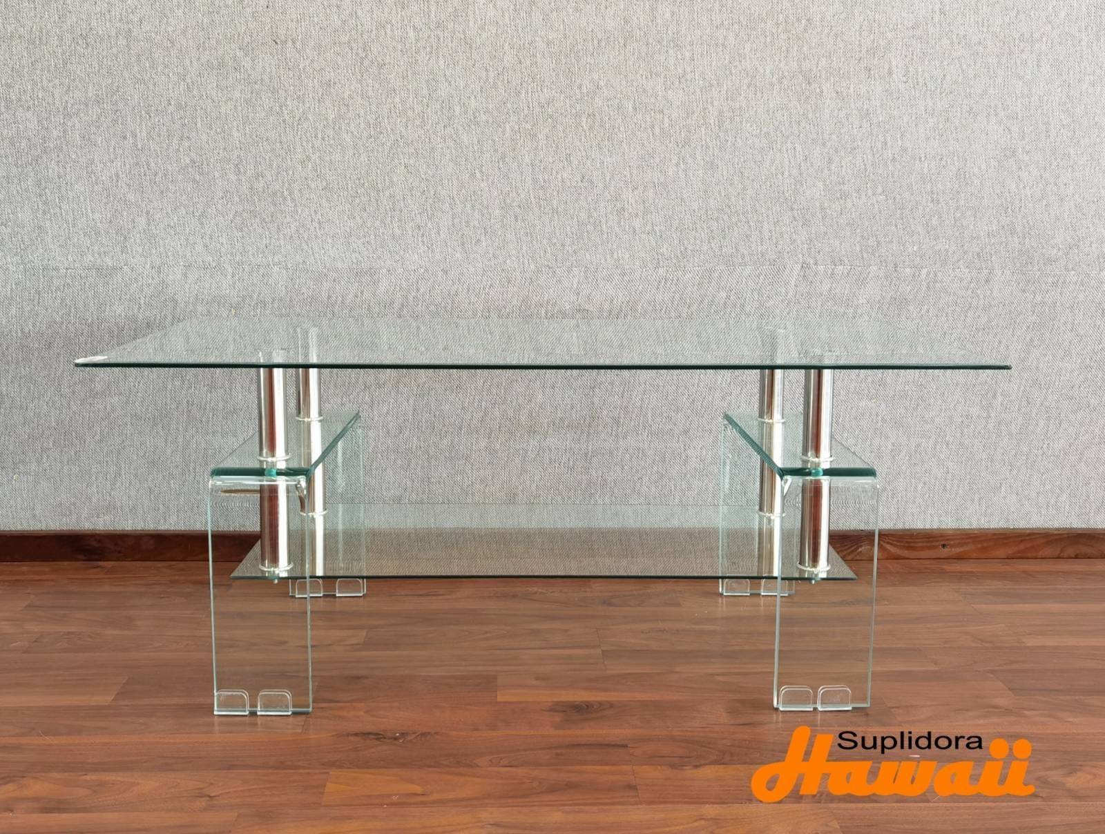MESA DE CENTRO TOPE TRANSPARENTE CT066 CON PATAS CRISTALACUERDO