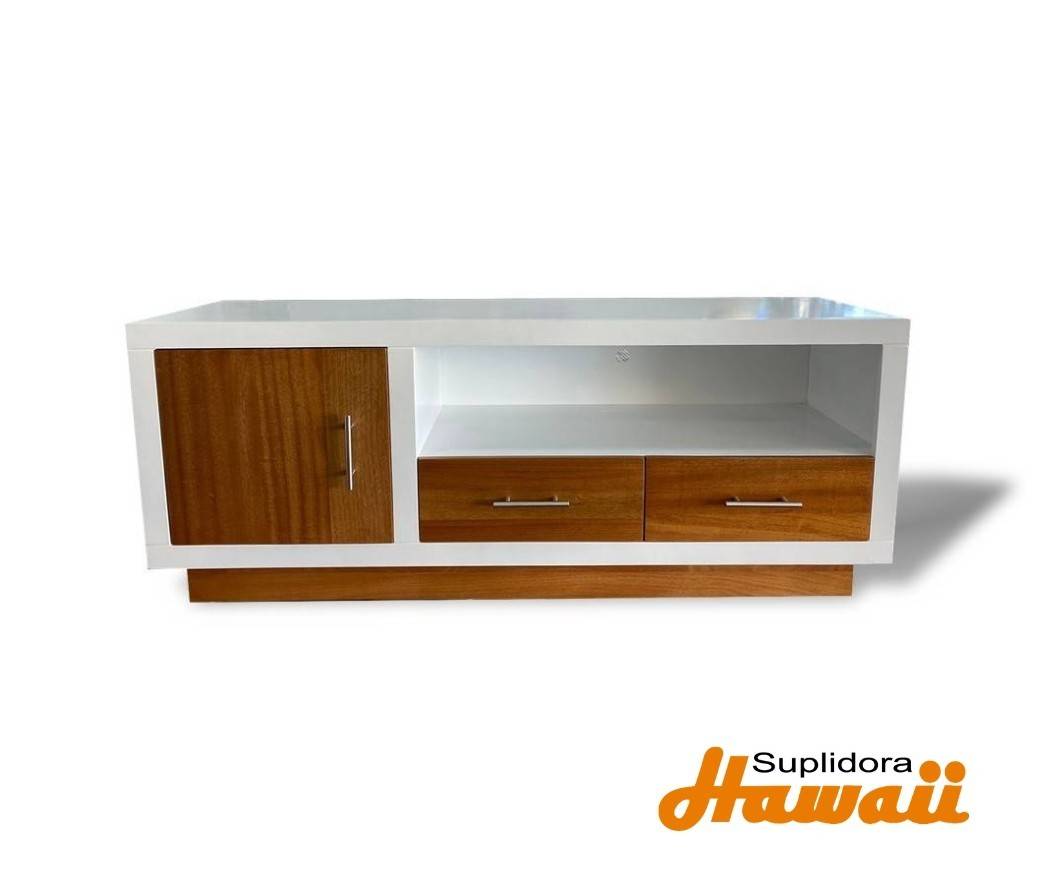 ESTANTE PRISMA BLANCO CON NATURAL 1/PUERTA 2/GAVETA