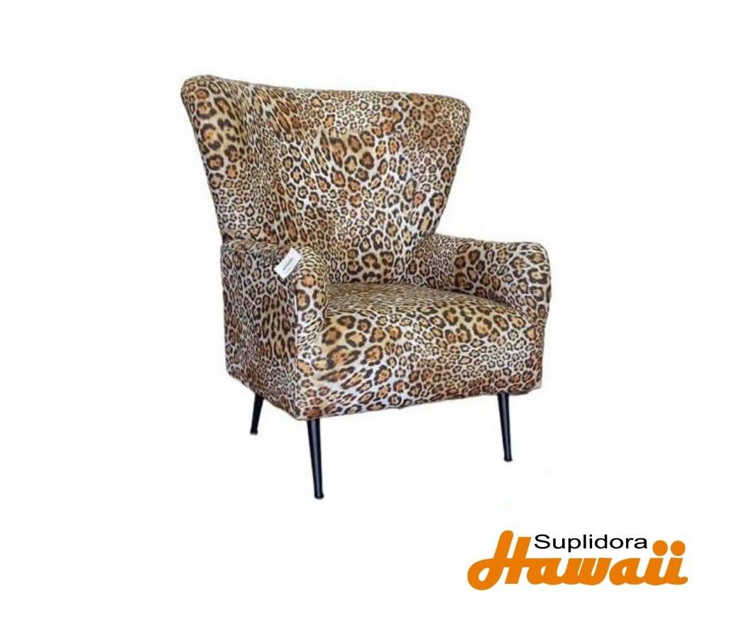 BUTACA TAPIZADA CON BRAZO TAPIZ/LEOPARDO D.R.