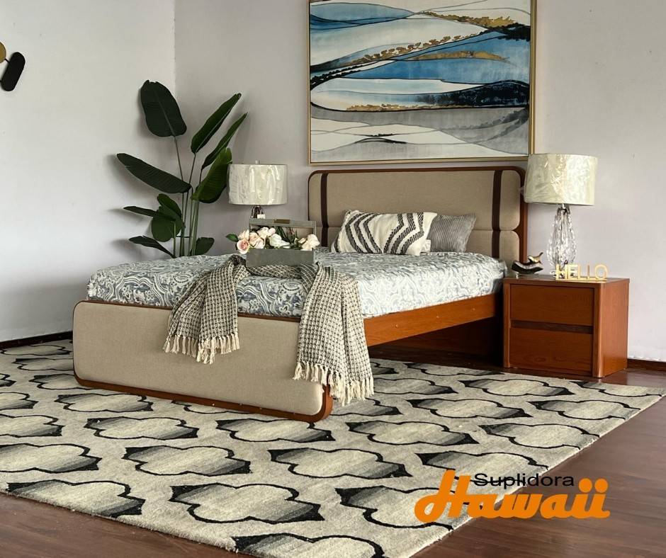 CAMA MATRIMONIO1.60 89016.499.763 LEDER- TEJIDO LINO RINZAI NATURAL C/CREMA