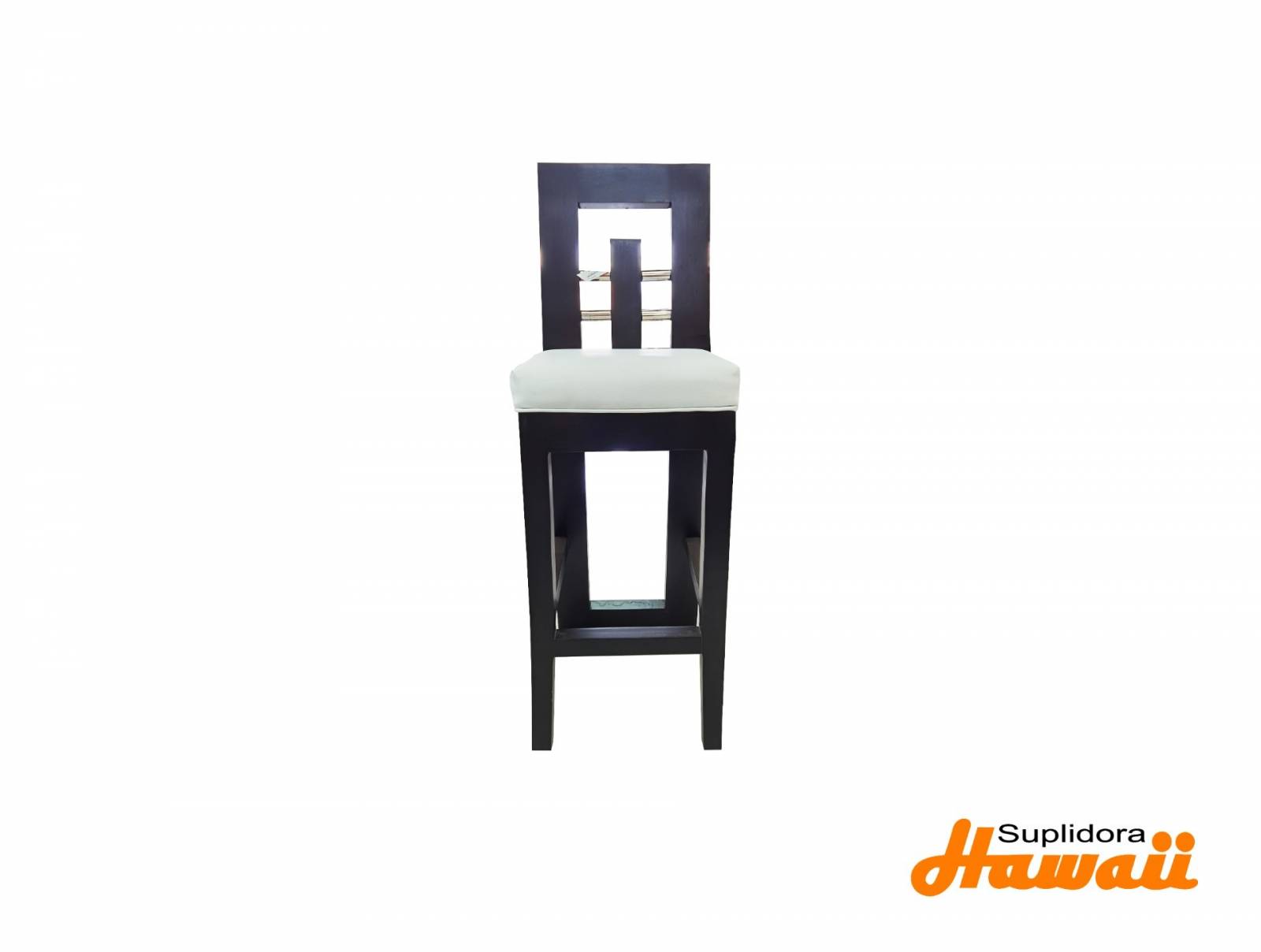 TABURETE CONTEMPORNEO CTUBITO NEGRO BAJANTE LARGO TAPIZBLANCO DMU