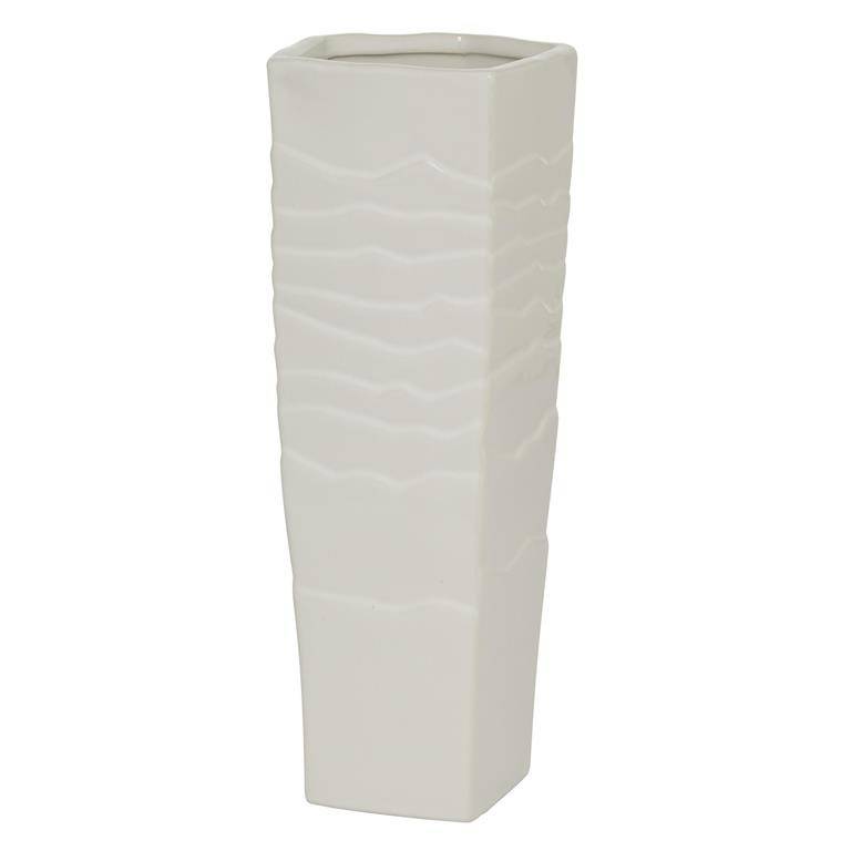 JARRON CTEXTURA 57496 CERAMICA BLANCA 5``W13``H