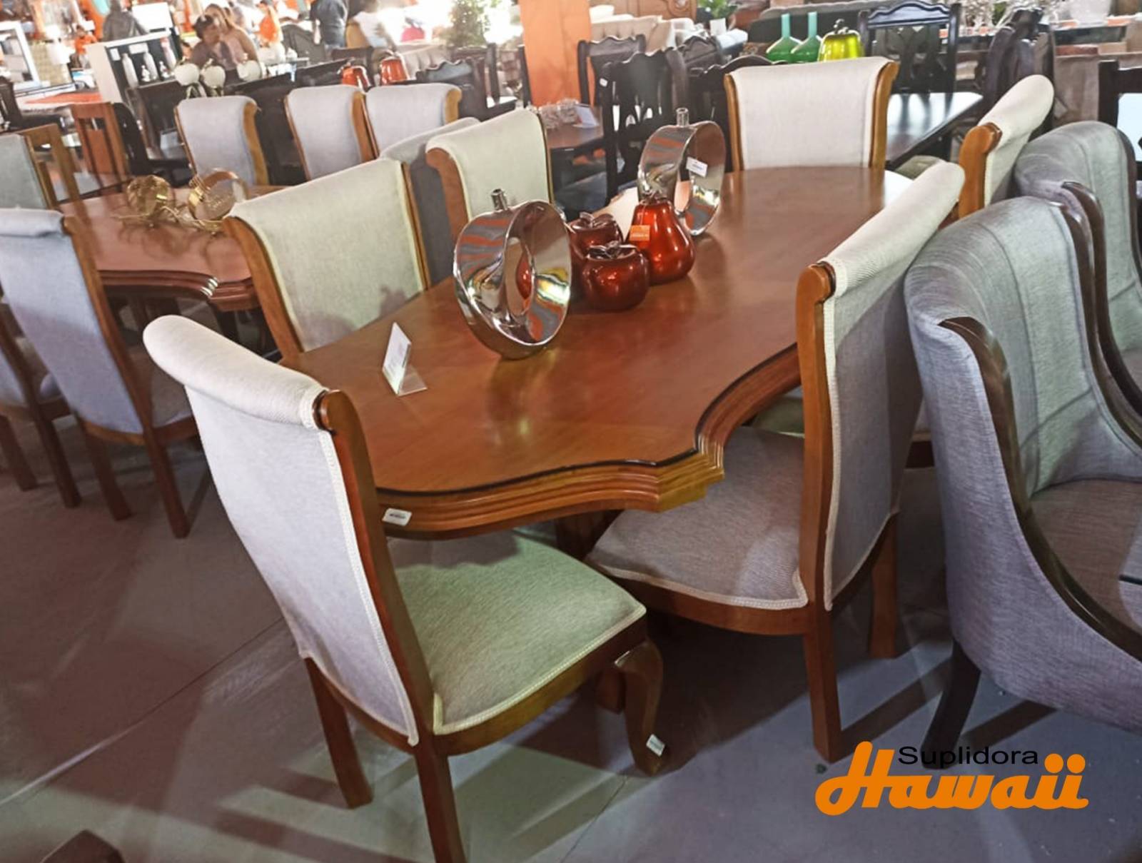 COMEDOR CARLOS 6/S NATURAL TAPIZ/CREMA P.M.