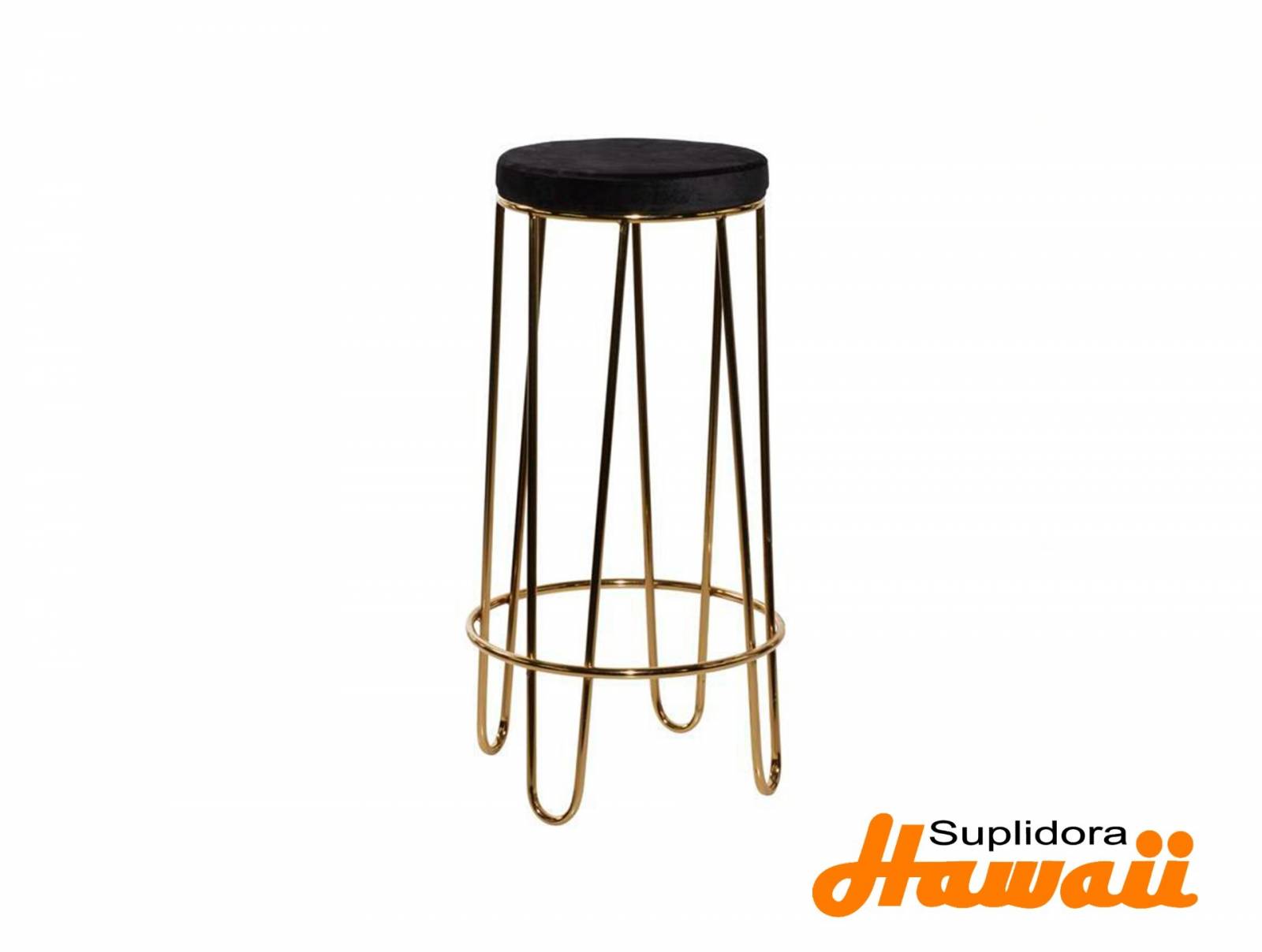 TABURETE DE BAR CONTEMPORANEO 39741 DE METAL DORADO 17W 31H