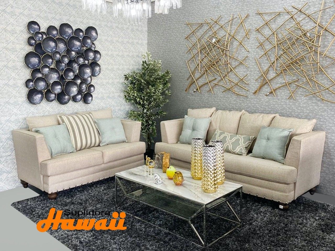 MUEBLE NORWICH S/3 S/2 CREMA CLARO TCR-L