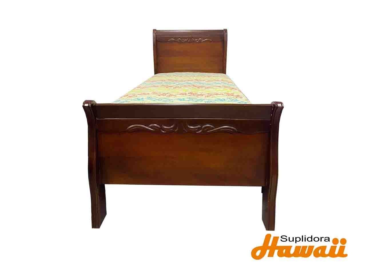 CAMA TRINEO EN 39x74 COLOR CAOBA D.M.U.