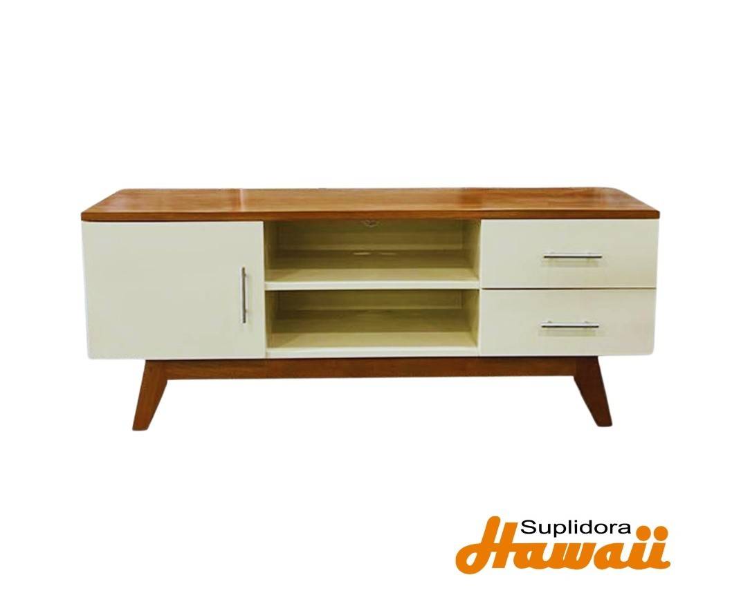 ESTANTE PARA TV VICTORIA CREMA CON NATURAL 1/PUERTA 2/GAVETAS