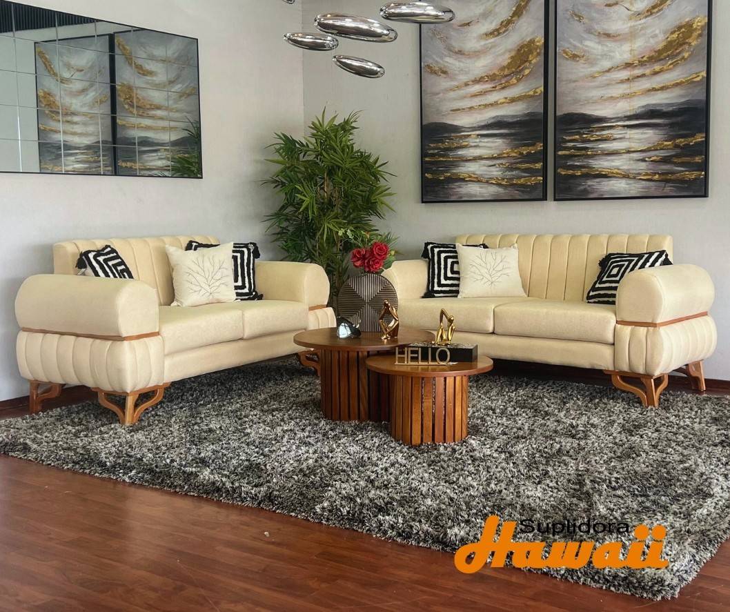 MUEBLE VALENCIA 1/M S/2 S/3 TAPIZ/CREMA CHAPERA NATURAL C.M.