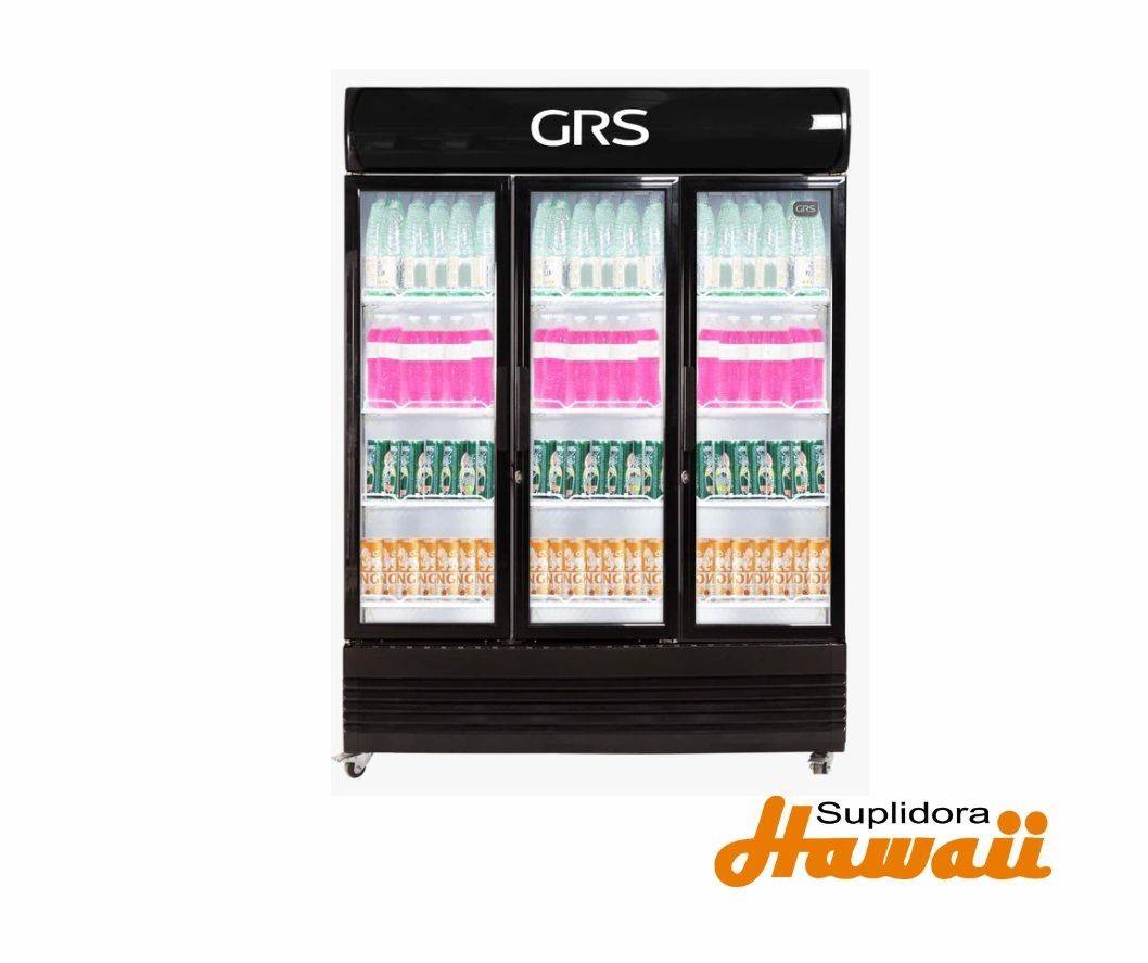 VITRINA REFRIGERADORA GRS GLS-1100FF 39 1100LTS 3/PTAS NEGRA