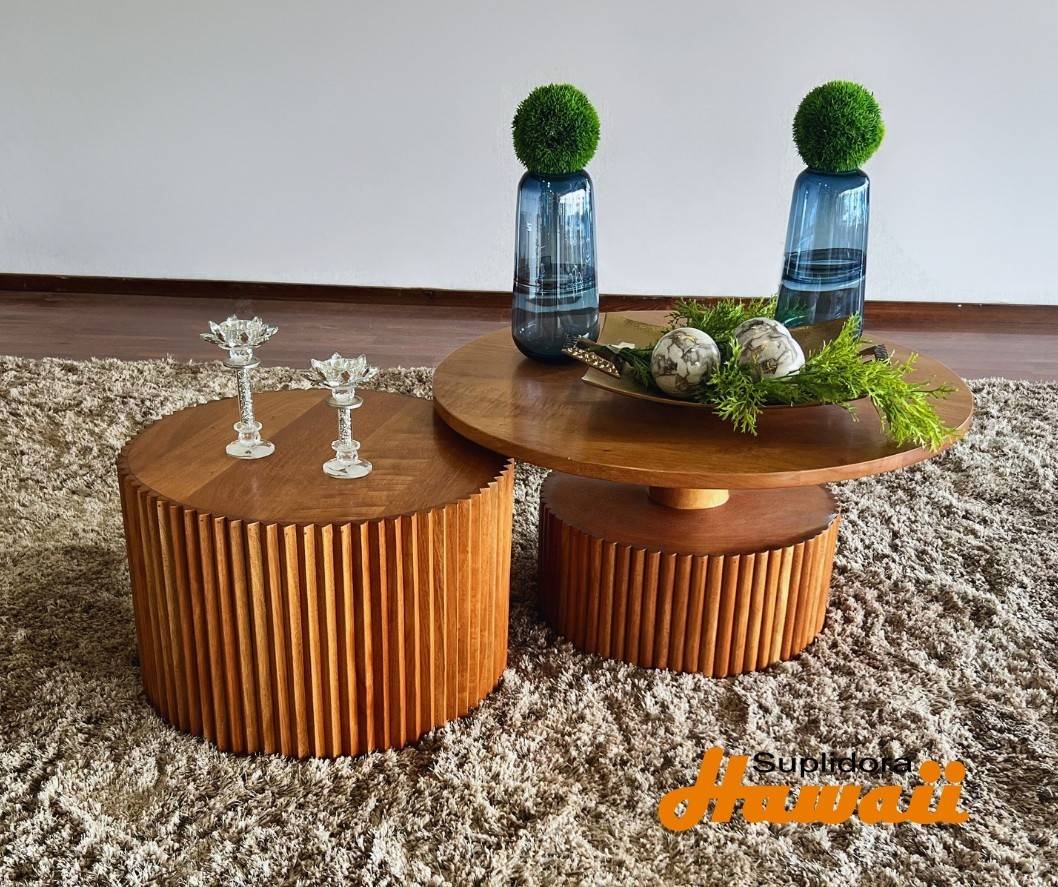 MESA DE CENTRO S/2 TABLITA CILINDRO NATURAL P.M.