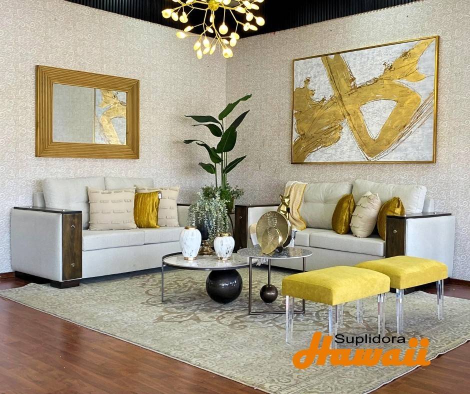 MUEBLE PRIMIUN S/2 S/3 TAPIZ/CREMA CON CHAPERA OSCURA D.R.