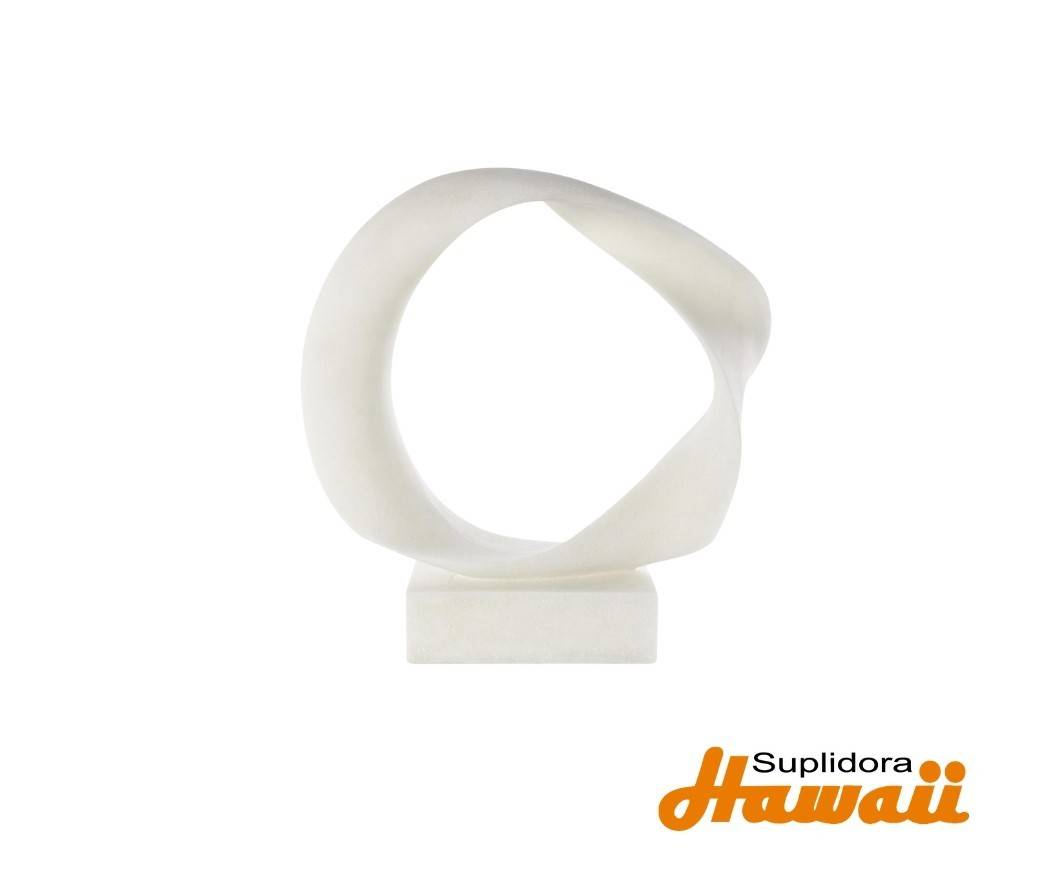 ESCULTURA POLIPIEDRA BLANCA 11825 C/TEXTURA ABSTRACTA ONDA 22W 22H