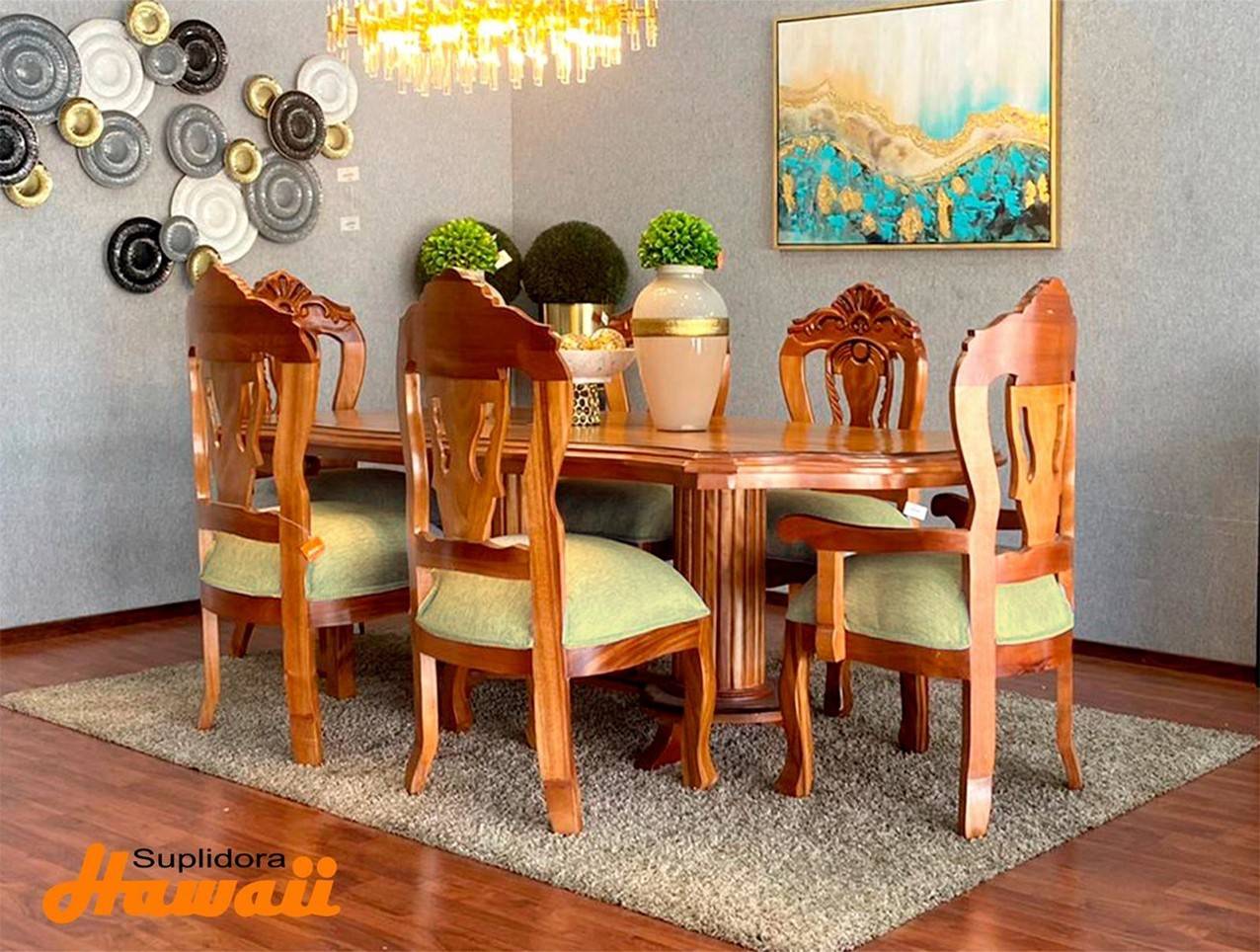 COMEDOR DON GERMAN NATURAL 6/S TAPIZ/CREMA P.M.