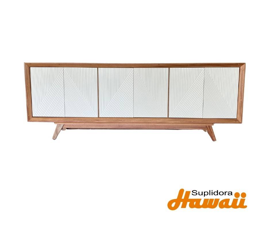CREDENZA NATURAL 90 CCREMA 6PUERTAS APLIQUE CHAR CREMA DR