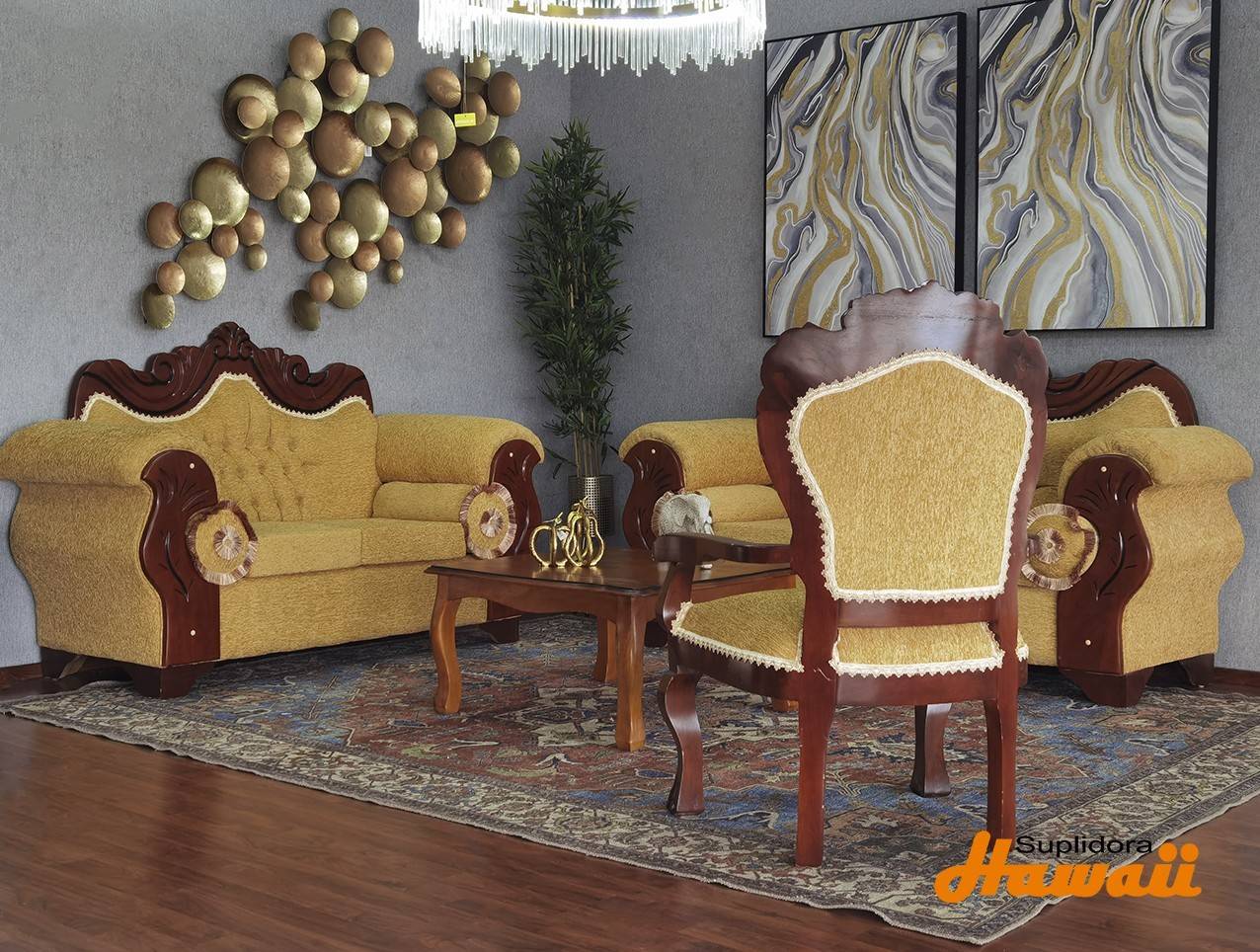 MUEBLE COMBINADO S/3 S/2 1/B 1/M MOSTAZA D.M.U.