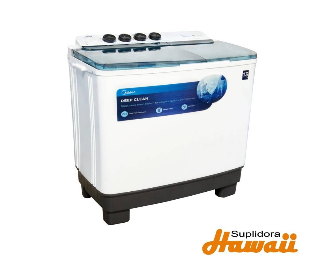 LAVADORA MIDEA MT100W130WB TAPA AZUL 13KG/29LBS