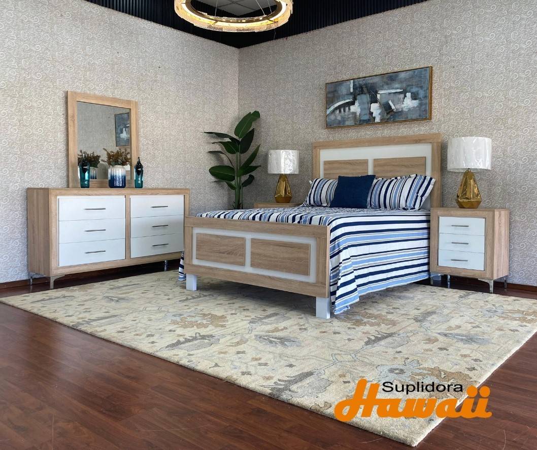 JUEGO APOSENTO SHARLOT NATURAL CBLANCO EN MELAMINA 60 RT