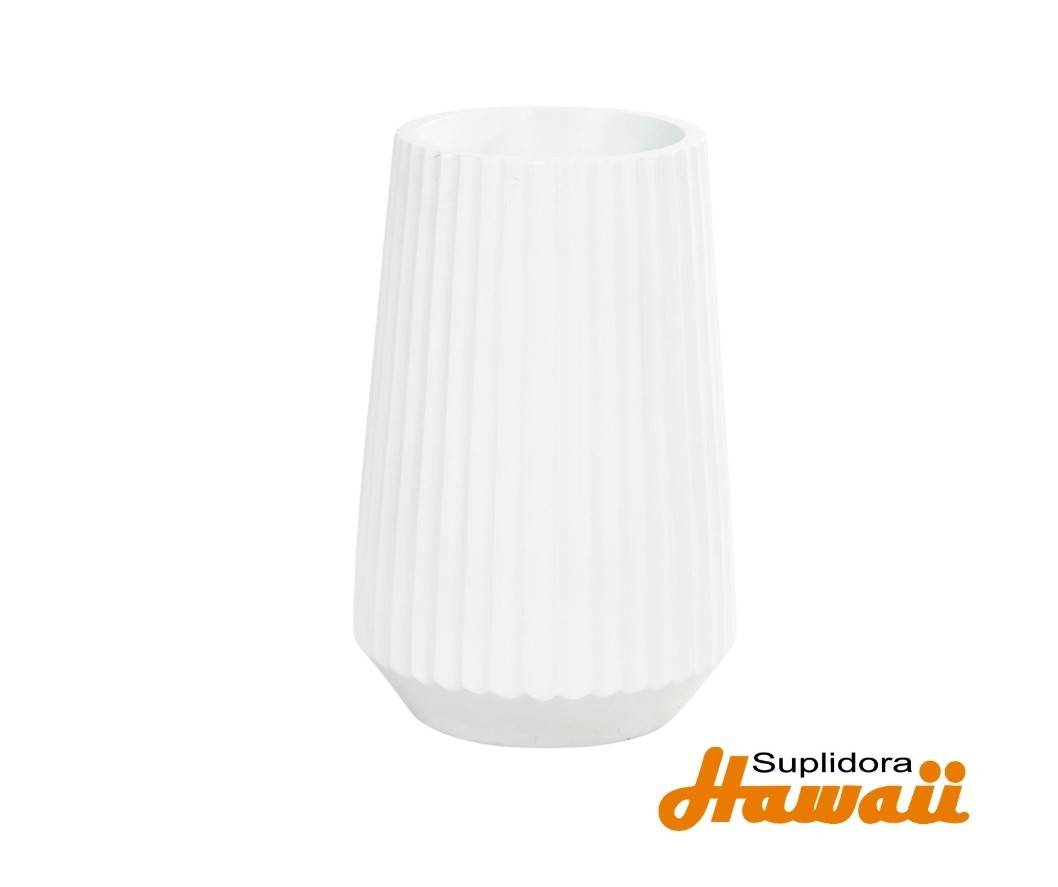 JARRON DE RESINA BLANCA 11188 FORMA ACANALDO GRANDE D/ PIDO 16W 24H